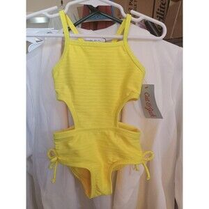 12mo Baby Girls' Textured Cut Out One Piece Swimsuit - Cat & Jack™ Yellow